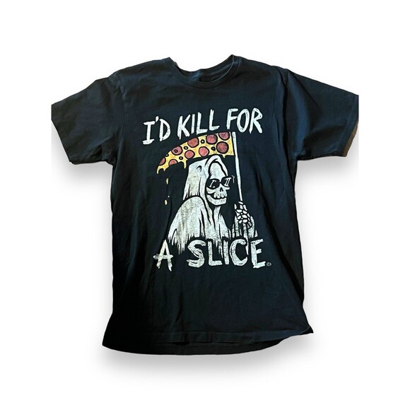 I’d Kill For A Slice Grim Reaper Pizza Black Matter Funny T Shirt Black Medium - Picture 1 of 6